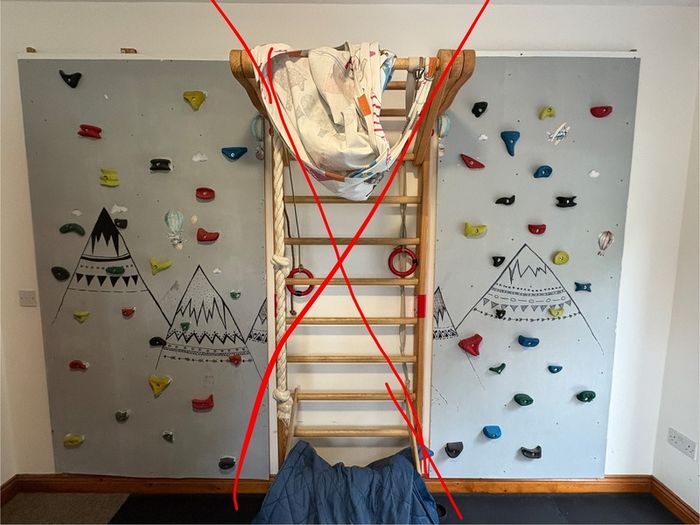 Kids Indoor Climbing Wall - 2 Large Panels With Climbing Holds