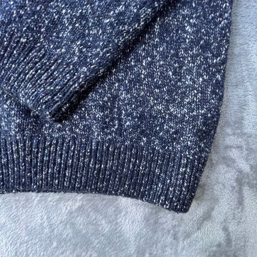 Curated Utility Stockholm Men's XL Navy Blue White Knitted Crew Neck Sweater