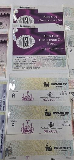 Vintage Silk Cut Rugby League Challenge Cup Wembley Tickets 8-Year Bulk Lot 1988-1997