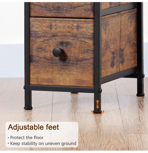Bedside Table Set of 2 with Charging Station
