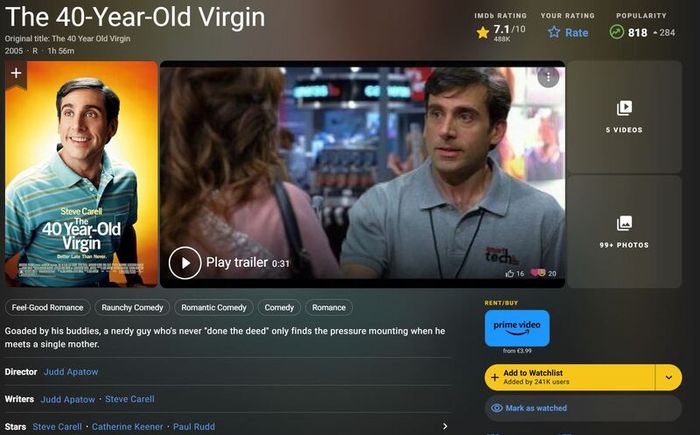 The 40 Year-Old Virgin XXL Version (2005) DVD