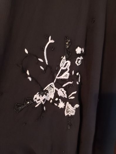 Black halter neck beaded and embroidered dress