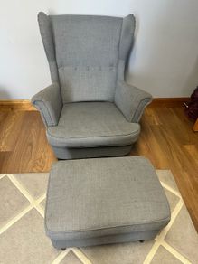 Arm chair and footstool