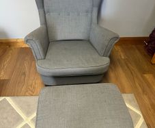 Arm chair and footstool
