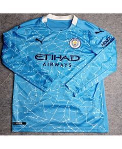 Manchester City Puma Home Shirt 20-21 Long Sleeve - Boys 11-12 Years Rare Retro