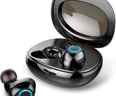 Wireless Headphones, Rinsmola Wireless Earbuds with Mic Bluetooth 5.1 Headphones with USB-C Charging Case, IP7 Waterproof Wireless Earphones, HiFi Stereo Deep Bass, 30H Playtime Headset for Sport