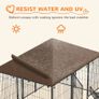 Outdoor Dog Kennel Puppy Play Pen with Canopy Garden Playpen Fence Crate Enclosure Cage Rotating Bowl 211 x 141 x 151 cm Image 4