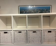 Kallax Unit with White Baskets x 4