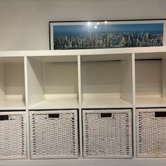 Kallax Unit with White Baskets x 4