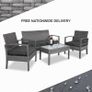 Garden Furniture Set for 4 People  Weatherproof Rattan Effect Image 3