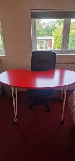 Red Desk on wheels