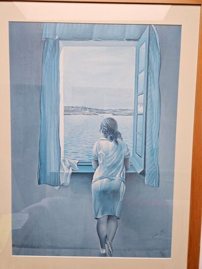 Salvador Dali Print with oak frame