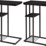 C-Shaped End Table Set of 2, Side Table for Sofa and Bed, Coffee Table for Small Spaces, Living Room, Bedroom, Industrial Small Table with Storage Shelf and Metal Frame Image 6
