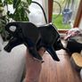 Modern Glossy Black Bull Figurine, Statement Decor Piece Image 4