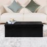 End of Bed Storage Bench,Folding Ottoman Seat Rest,Large Toy Chest Box Faux Leather Footstool for Living Room,Black,110x38x38cm Image 5