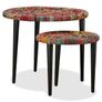 Coffee Table Set 2 Pieces Chindi Weave Details Multicolour Image 2
