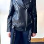 Stradivarius oversized faux leather biker jacket black - Size M Image 8