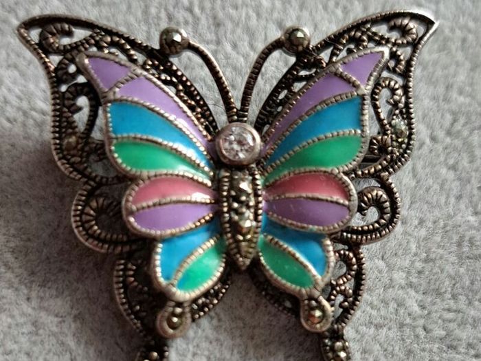 sterling silver butterfly brooch