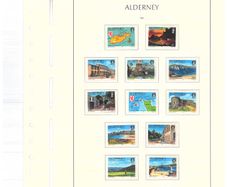 1983-1999 Alderney Stamp collection including commemorative and definitive stamps on Lighthouse hingeless pages (16 pages)