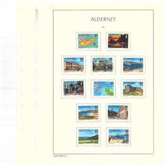 1983-1999 Alderney Stamp collection including commemorative and definitive stamps on Lighthouse hingeless pages (16 pages)