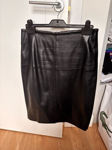Black faux leather skirt