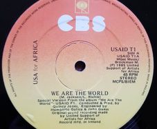 USA For Africa We Are The World 1985 Vinyl 12 Inch Irish Pressing
