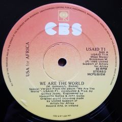 USA For Africa We Are The World 1985 Vinyl 12 Inch Irish Pressing