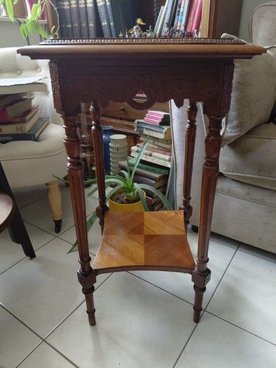 Antique French cherrywood two tier table