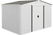 Garden Shed 277x195x192 cm Metal Outdoor Storage for Tools Silver and Gray