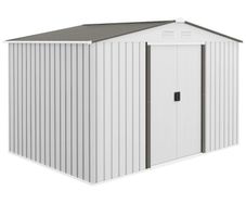 Garden Shed 277x195x192 cm Metal Outdoor Storage for Tools Silver and Gray
