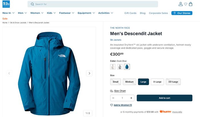 Mens North Face Ski Jacket