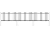 Garden Fence with Spear Top Steel 5.1x1 m Black