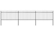 Garden Fence with Spear Top Steel 5.1x1 m Black