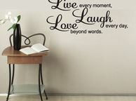 main image for ad Live every moment Laugh every day Love beyond words - Wall stickers, sentence label.