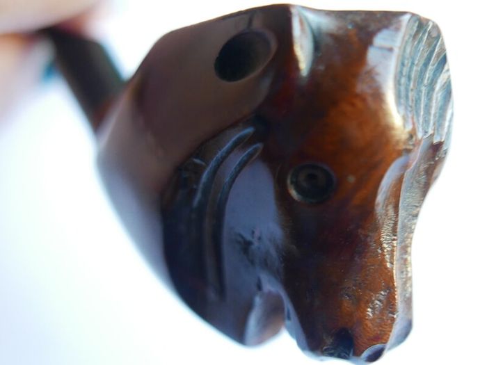 Vintage Real Briar Carved Wood  Smokers Pipe