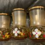 Vintage 3 Gilded Cherry Goblets. Bohemian Glass. Czechoslovakia Image 3