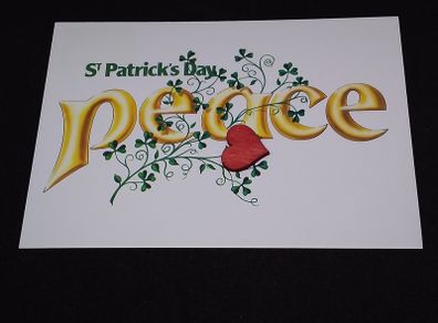 Ireland Postcard : St. Patrick's Day , Peace 1984 , With A Philatelic Bureau , Dublin Cancel on The Back