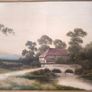 Antique 19thC Original Oil Painting on board Rural Mill & Stone Bridge Image 3