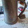 Vintage Pewter Tankard featuring a distinctive Pipe-Shaped Handle, British or Dutch, often dated from the 18th to 20th centuries Image 4
