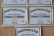 Lot of 5 vintage John Power &amp; son Dublin whiskey labels