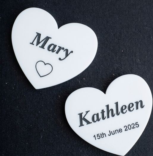 Wedding Table Place Names - Wooden Hearts Qty 5