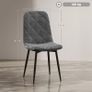 Set 4 velvet Dining Chairs with backrest, velvet-look upholstered chairs with metal legs, for dining table, gray Image 2