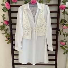 dress Bnwt Stradivarius mini shirt dress and waistcoat festival vibes small