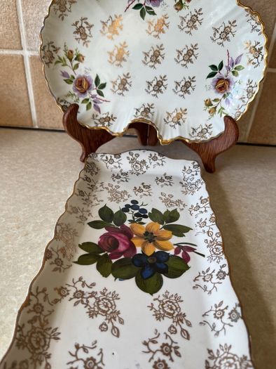 James Kent Sandwich Tray & Leaf shaped serving Dish