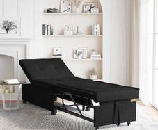 Sofa Bed Black 194 x 67 x 37 cm Fabric