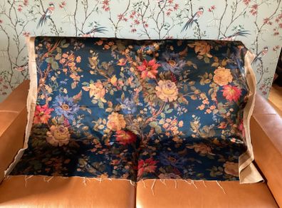 Liberty London Vintage Velvet Fabric Lady Kristina Rose - Lapis Floral