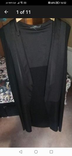 beautiful new zara black and charcoal long wastecoat