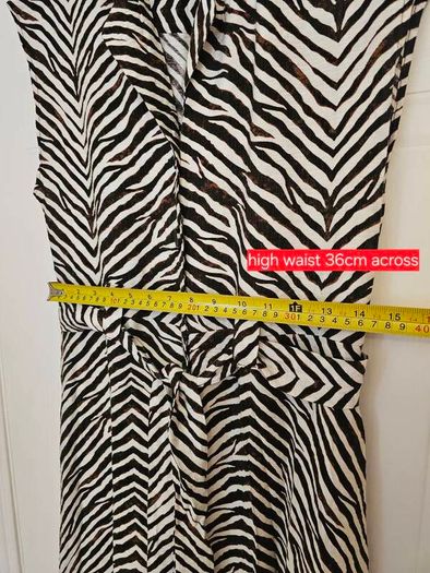 Brown cream zebra print shirt dress size 10-12 (viscose)