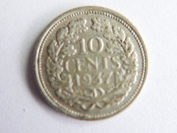 Netherlands, Wilhelmina I, 10 Cents, 1919-36-37, Silver Coins