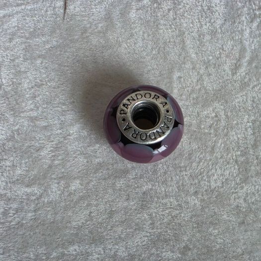 Pandora Purple triangles murano glass charm perfect condition